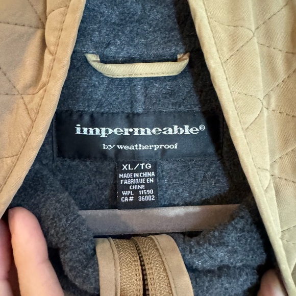 Impermeable Women’s Quilted Long Jacket - Tan - XL - Picture 7 of 8